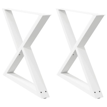 vidaXL Πόδια τραπεζαρίας 2 τεμ. Λευκό 90x(72-73,3)cm Ατσάλι