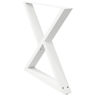 vidaXL Πόδια τραπεζαρίας 2 τεμ. Λευκό 90x(72-73,3)cm Ατσάλι