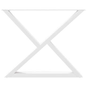 vidaXL Πόδια τραπεζαρίας 2 τεμ. Λευκό 90x(72-73,3)cm Ατσάλι