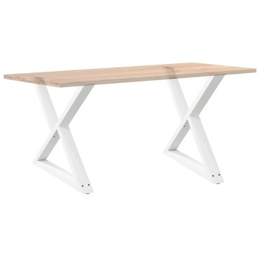 vidaXL Πόδια τραπεζαρίας 2 τεμ. Λευκό 90x(72-73,3)cm Ατσάλι