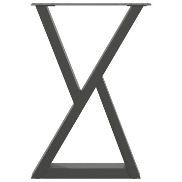 vidaXL Πόδια τραπεζαρίας 2 τεμ. Ανθρακί 50x(72-73,3)cm Ατσάλι