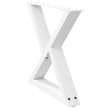 vidaXL Πόδια τραπεζιού σαλονιού 2 τεμ. Λευκό 50x(42-43,3)cm Ατσάλι