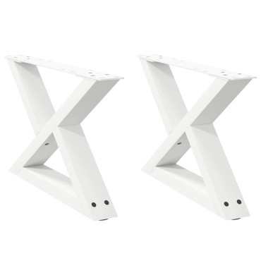 vidaXL Πόδια τραπεζιού σαλονιού 2 τεμ. Λευκό 60x(30-31,3)cm Ατσάλι