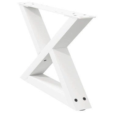 vidaXL Πόδια τραπεζιού σαλονιού 2 τεμ. Λευκό 60x(30-31,3)cm Ατσάλι