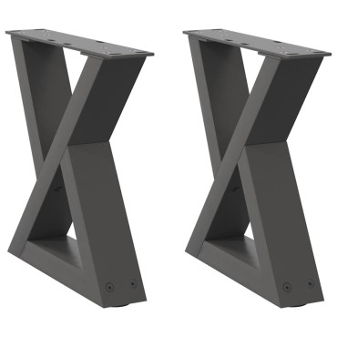 vidaXL Πόδια τραπεζιού σαλονιού 2 τεμ. Ανθρακί 40x(30-31,3)cm