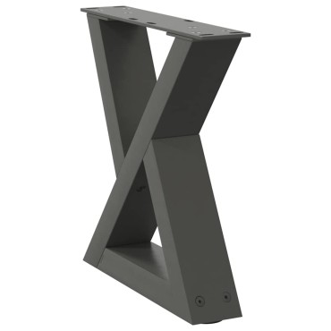 vidaXL Πόδια Τραπεζιού Σαλονιού 2 τεμ. Ανθρακί 40x(30-31,3)cm Ατσάλι
