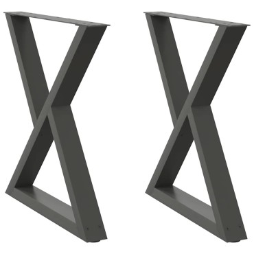 vidaXL Πόδια τραπεζαρίας 2 τεμ. Ανθρακί 80x(72-73,3)cm Ατσάλι