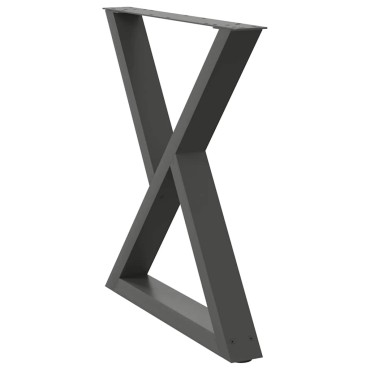 vidaXL Πόδια τραπεζαρίας 2 τεμ. Ανθρακί 80x(72-73,3)cm Ατσάλι
