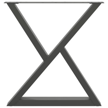 vidaXL Πόδια τραπεζαρίας 2 τεμ. Ανθρακί 80x(72-73,3)cm Ατσάλι