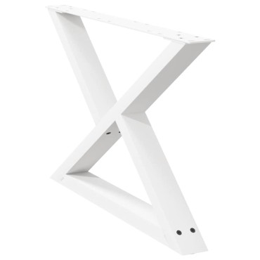 vidaXL Πόδια τραπεζιού σαλονιού 2 τεμ. Λευκό 70x(42-43,3)cm Ατσάλι