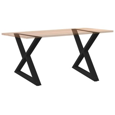 vidaXL Πόδια τραπεζαρίας 2 τεμ. Μαύρο 90x(72-73,3)cm Χάλυβας