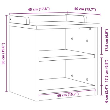 vidaXL Πάγκος διαδρόμου "SANDNES" 45x40x50cmΠεύκο μασίφ ξύλο 1 τεμ.