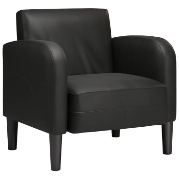 vidaXL Καναπές-καρέκλα με μπράτσα Μαύρο 54cm Faux Leather 1 τεμ.