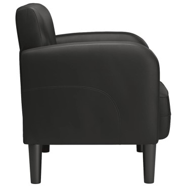 vidaXL Καναπές-καρέκλα με μπράτσα Μαύρο 54cm Faux Leather 1 τεμ.