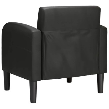 vidaXL Καναπές-καρέκλα με μπράτσα Μαύρο 54cm Faux Leather 1 τεμ.
