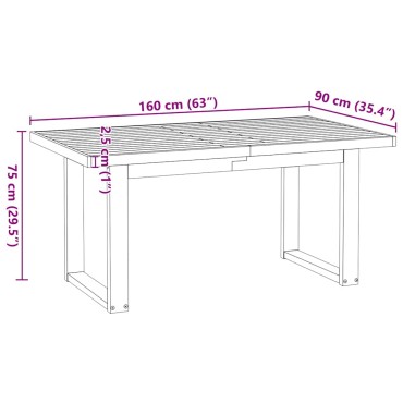 vidaXL Τραπεζαρία NOAIN με πόδια σχήματος U 160x90x75cm 1 τεμ.