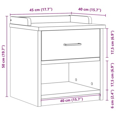 vidaXL Πάγκος διαδρόμου "SANDNES" 45x40x50cmΠεύκο μασίφ ξύλο 1 τεμ.