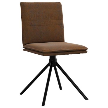 vidaXL Καρέκλα τραπεζαρίας καφέ δέρμα Faux Suede 46,5x53x84 cm 1 τεμ.