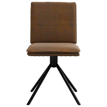 vidaXL Καρέκλα τραπεζαρίας καφέ δέρμα Faux Suede 46,5x53x84 cm 1 τεμ.