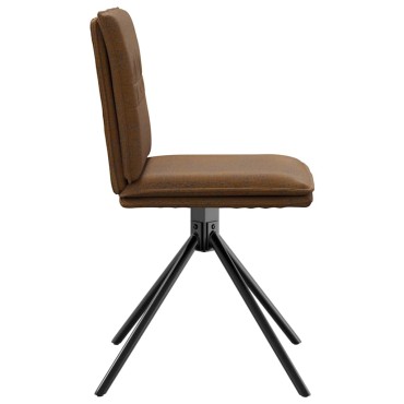 vidaXL Καρέκλα τραπεζαρίας καφέ δέρμα Faux Suede 46,5x53x84 cm 1 τεμ.