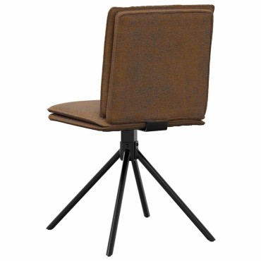 vidaXL Καρέκλα τραπεζαρίας καφέ δέρμα Faux Suede 46,5x53x84 cm 1 τεμ.