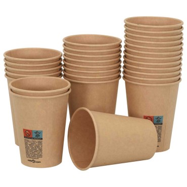 vidaXL Χάρτινα κύπελλα καφέ 1000 τεμάχια 12oz 300ml καφέ