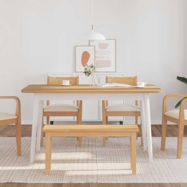 Πάγκος vidaXL από μασίφ ξύλο καουτσούκ 90x30x45cm