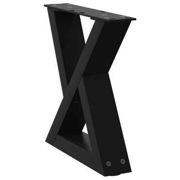 vidaXL Πόδια τραπεζιού σαλονιού 2 τεμ. Μαύρο 30x(30-31,3)cm Ατσάλι