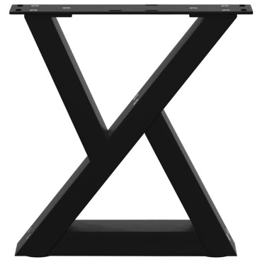vidaXL Πόδια τραπεζιού σαλονιού 2 τεμ. Μαύρο 30x(30-31,3)cm Ατσάλι