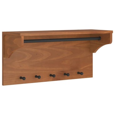 vidaXL Επίτοιχη κρεμάστρα παλτών SANDNES 87x30x42 εκ. Πεύκο μασίφ ξύλο