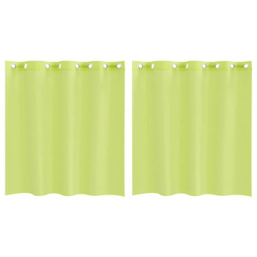 vidaXL Κουρτίνες Voile με ροδέλες 2 τεμάχια Apple Green 140x140cm