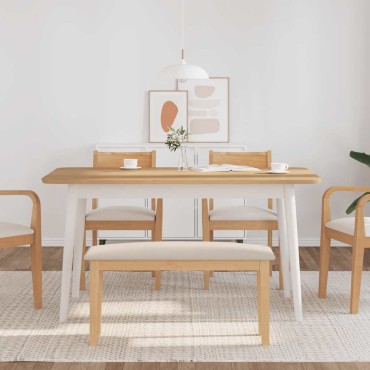 Πάγκος vidaXL από μασίφ ξύλο καουτσούκ 90x30x46,5 cm