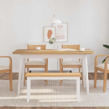 Πάγκος vidaXL από μασίφ ξύλο καουτσούκ 90x30x45cm