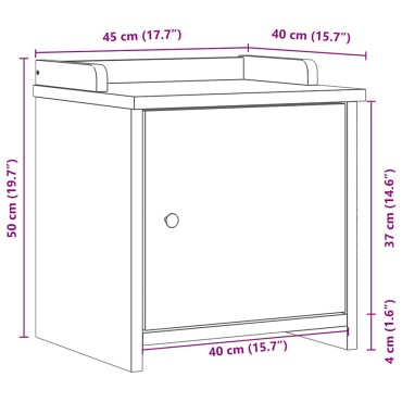 vidaXL Πάγκος διαδρόμου "SANDNES" 45x40x50cmΠεύκο μασίφ ξύλο 1 τεμ.