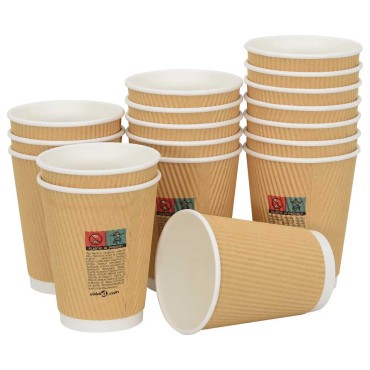 vidaXL Χάρτινα ποτήρια καφέ 500 τεμάχια 12oz 300ml καφέ