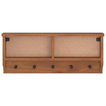 vidaXL Επίτοιχη κρεμάστρα παλτών SANDNES 87x12x35 εκ. Πεύκο μασίφ ξύλο