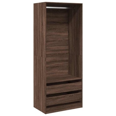 vidaXL Ντουλάπα Καφέ Δρυς 80x50x200cm από Επεξεργασμένο Ξύλο 1 τεμ.