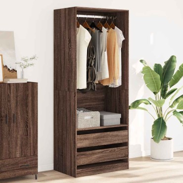 vidaXL Ντουλάπα Καφέ Δρυς 80x50x200cm από Επεξεργασμένο Ξύλο 1 τεμ.