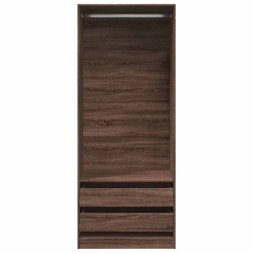 vidaXL Ντουλάπα Καφέ Δρυς 80x50x200cm από Επεξεργασμένο Ξύλο 1 τεμ.