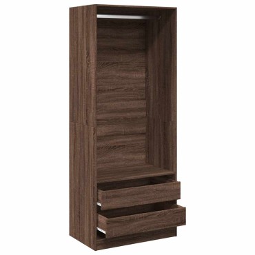 vidaXL Ντουλάπα Καφέ Δρυς 80x50x200cm από Επεξεργασμένο Ξύλο 1 τεμ.