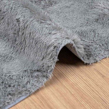 vidaXL Χαλί Shaggy με Ψηλό Πέλος NAVARRA Ασημί Γκρι 60x100cm