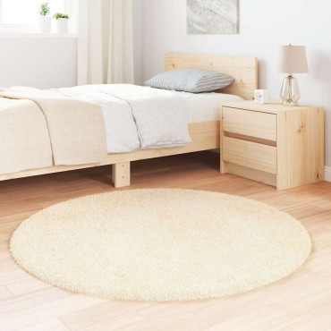 vidaXL Χαλί Shaggy με Ψηλό Πέλος NAVARRA Κρέμα 120x120cm πολυεστέρας
