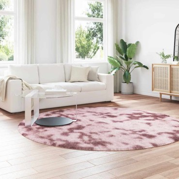 vidaXL Χαλί Shaggy με Ψηλό Πέλος NAVARRA Σκ. Ροζ 240x240cm