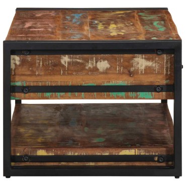 vidaXL Τραπεζάκι σαλονιού πολύχρωμο 90x50x38cm Ξύλο μασίφ αναγεννημένο 1 τεμ.