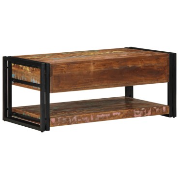 vidaXL Τραπεζάκι σαλονιού πολύχρωμο 90x50x38cm Ξύλο μασίφ αναγεννημένο 1 τεμ.