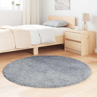 vidaXL Χαλί Shaggy με Ψηλό Πέλος NAVARRA Ασημί Γκρι 120x120cm