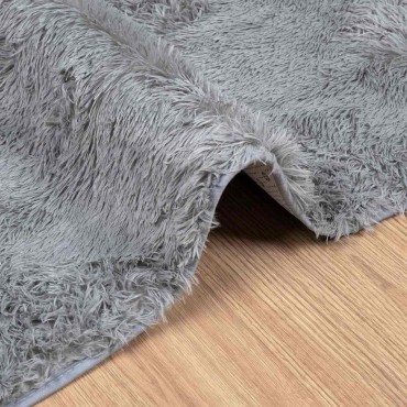 vidaXL Χαλί Shaggy με Ψηλό Πέλος NAVARRA Ασημί Γκρι 120x170cm