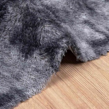 vidaXL Χαλί Shaggy με Ψηλό Πέλος NAVARRA Σκούρο Γκρι 200x200cm