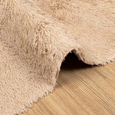 vidaXL Χαλί Shaggy με Ψηλό Πέλος NAVARRA Μπεζ 200x200cm πολυεστέρας