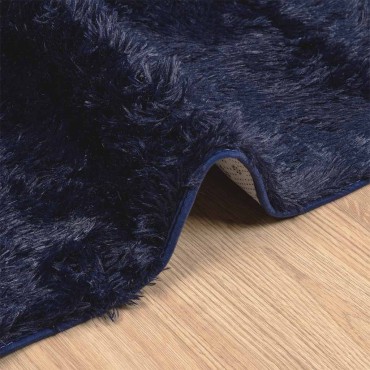 vidaXL Χαλί Shaggy με Ψηλό Πέλος NAVARRA Ναυτικό 160x160cm